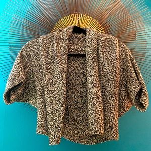 Marled Black and White DKNY Cropped Cardi